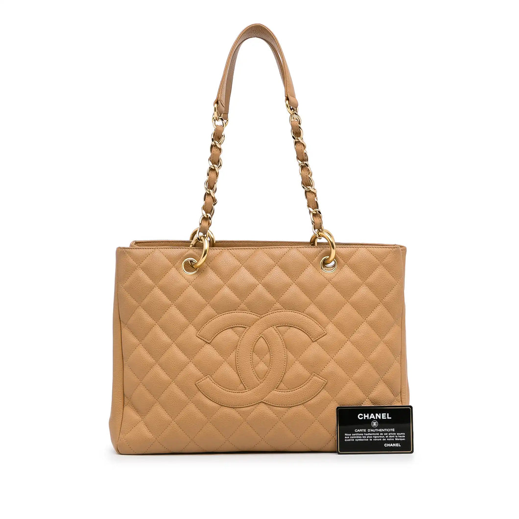 Chanel Grand Shopping Tote in Caviar beige